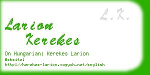 larion kerekes business card